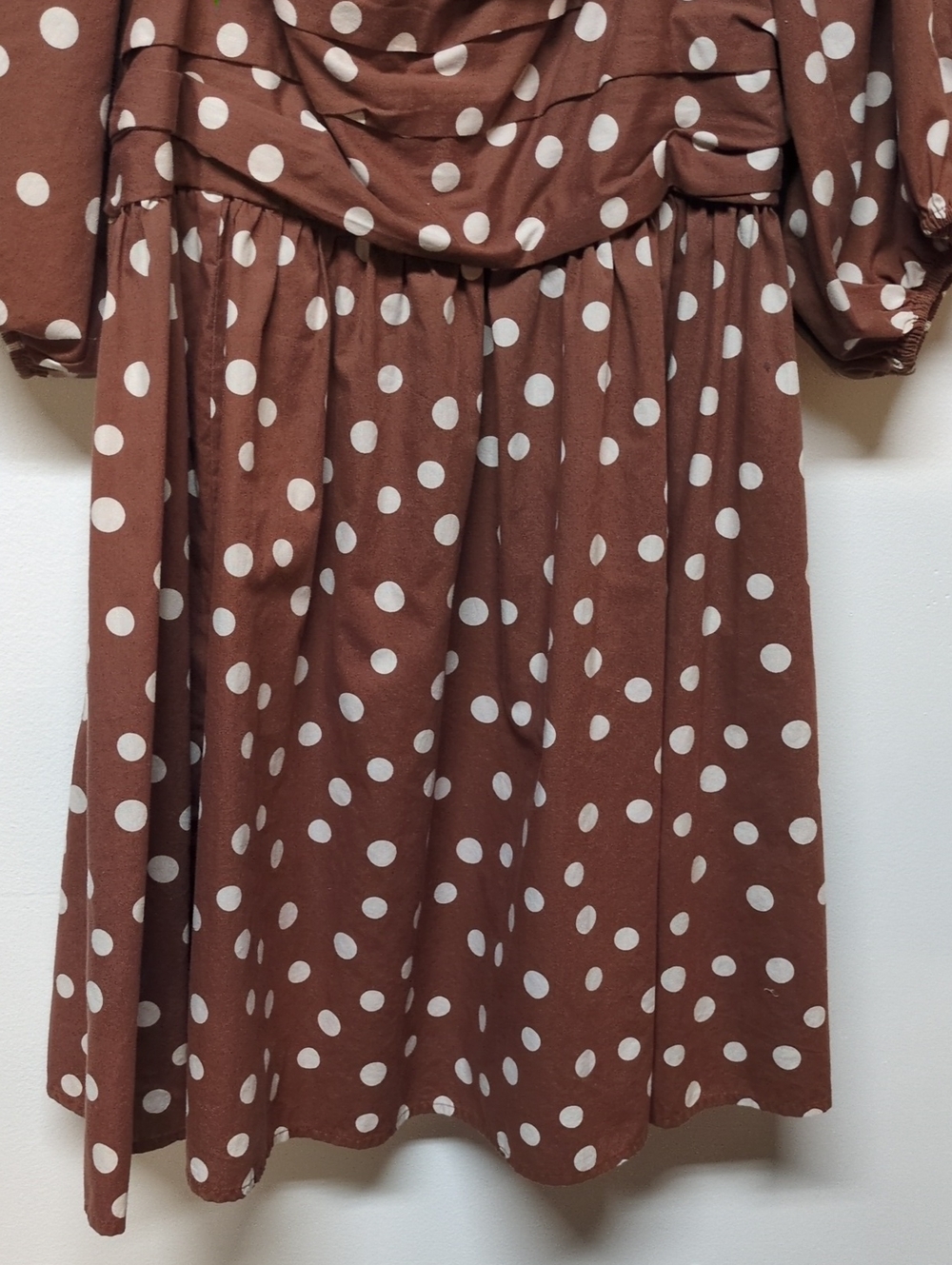 Abercrombie & Fitch Emerson Polka Dot Puff Sleeve Mini Dress Size XL Tall - Picture 6 of 9